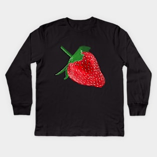 Juicy watercolor strawberry. Kids Long Sleeve T-Shirt